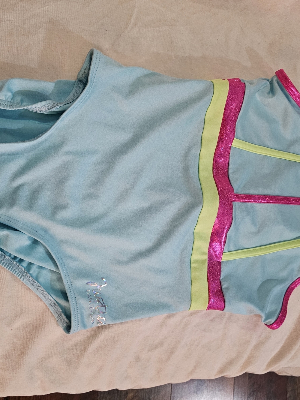 Girls Light Blue One-Piece dance Leotard Size 12/14